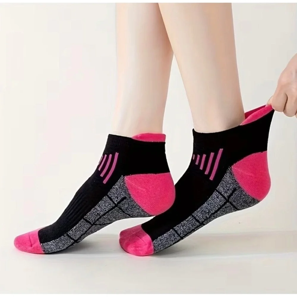 Colorful Athletic Women's Socks 6 PACK Tab Low Cut High Quality NEW